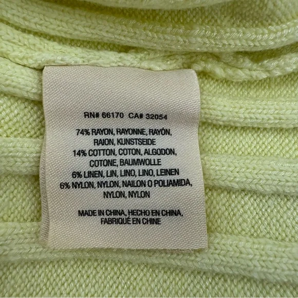 Anthropologie Canary Yellow Zadkine Ribbed Knit Sweater Tank Size XS Linen Blend - Picture 12 of 16